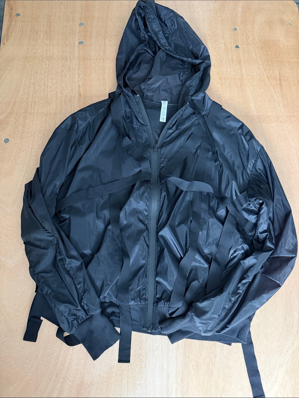 ALO Yoga Black Nylon Jacket with Hood